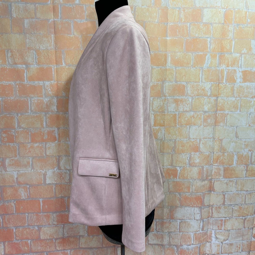 Calvin Klein Pink Microsuede Open Front Blazer - image 6